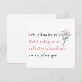 Ich erlaube mir, Geld ruhig und selbstverständlich シーズンカード (正面/裏面)