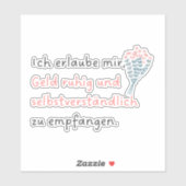 Ich erlaube mir, Geld ruhig und selbstverständlich シール (シート)
