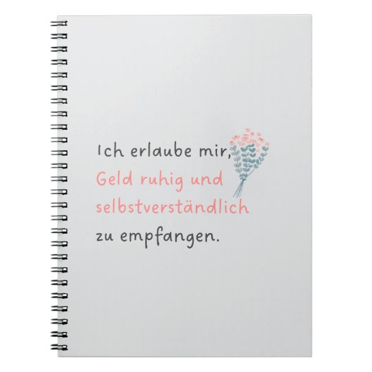 Ich erlaube mir, Geld ruhig und selbstverständlich ノートブック (正面)