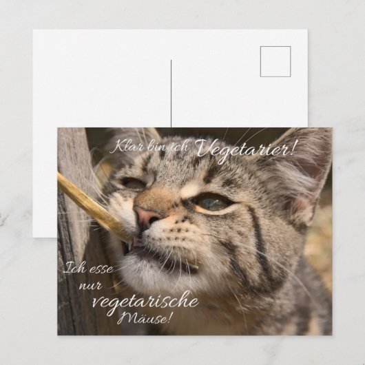 Ich esse nur vegetarische Mäuse... ポストカード (正面/裏面)