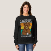 Ich Hasse Menschen Aber Kaffee Mag Ich Bear Sarkas スウェットシャツ (正面フル)