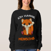 Ich hasse Menschen Fox Foxes Fun スウェットシャツ (正面)