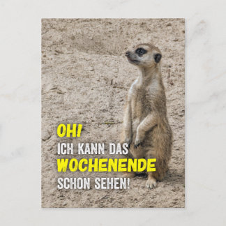 Ich kann das Wochenende schon sehen - Erdmännchen ポストカード