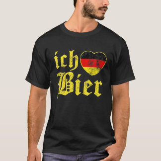 Ich Liebe Bierドイツおもしろいビアドイツ国旗Okto Tシャツ
