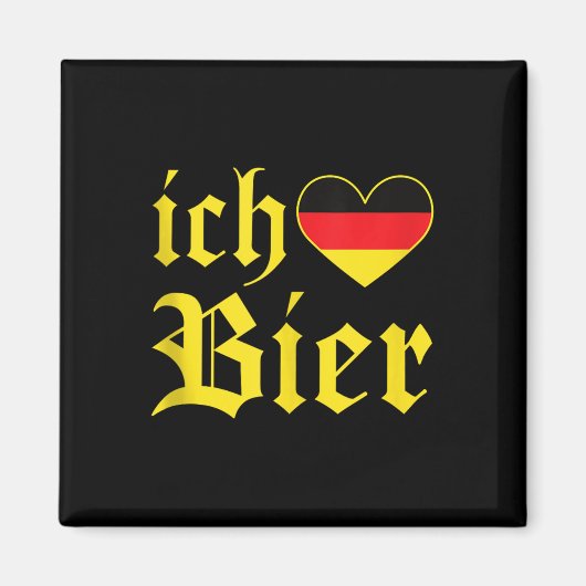 Ich Liebe Bierドイツおもしろい語I Love Beer Tank Top マグネット (正面)