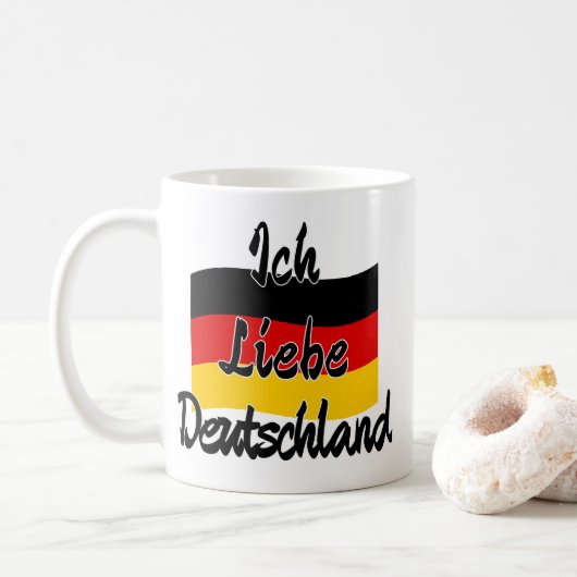 Ich Liebe Deutschland コーヒーマグカップ (ドーナツ)