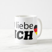ICH LIEBE DICHのドイツのハートの旗 コーヒーマグカップ (正面右)