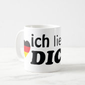 ICH LIEBE DICHのドイツのハートの旗 コーヒーマグカップ (正面左)