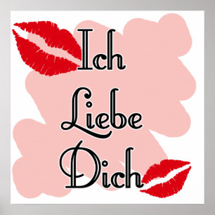 Ich Liebe Dich – ドイツ語I love you ポスター