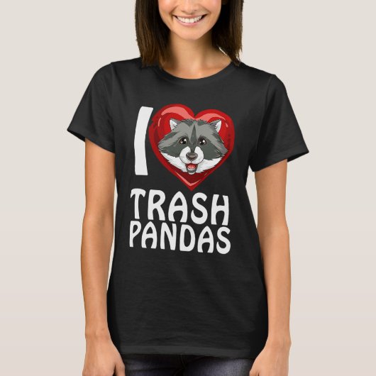Ich liebe Garbage Pandas Raccoon Tシャツ (正面)