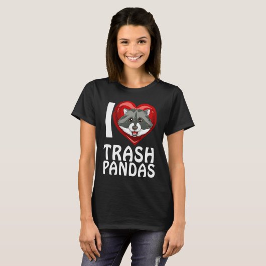 Ich liebe Garbage Pandas Raccoon Tシャツ (正面フル)