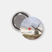 Ich liebe Holland  Windmühlen Fotomagnet マグネット (正面/裏面)