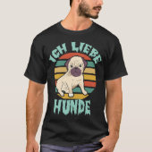 Ich Liebe Hunde – Retro Style Tシャツ (正面)