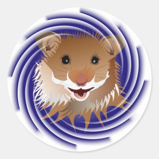 Ich liebe meinen kleinen Hamster Aufkleber ラウンドシール (正面)