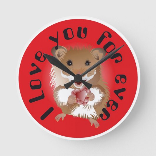 Ich liebe meinen kleinen Hamster Uhr ラウンド壁時計 (正面)