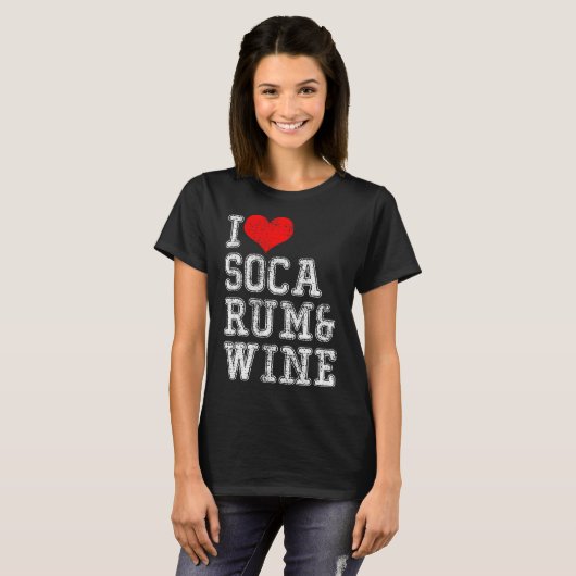 Ich liebe Soca Rum Wein Tシャツ (正面フル)