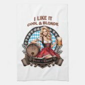 Ich mag es kühl und blond  - Volksfest Kirchweih キッチンタオル (縦)