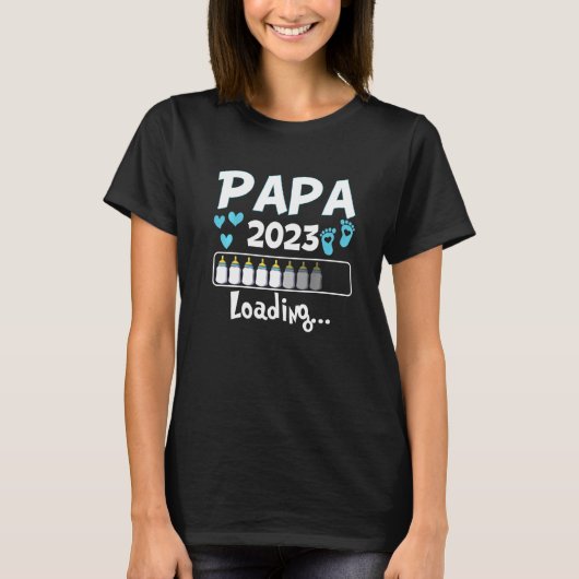 Ich Werde Papa Loading 2023 Baby Announcement Boy  Tシャツ (正面)