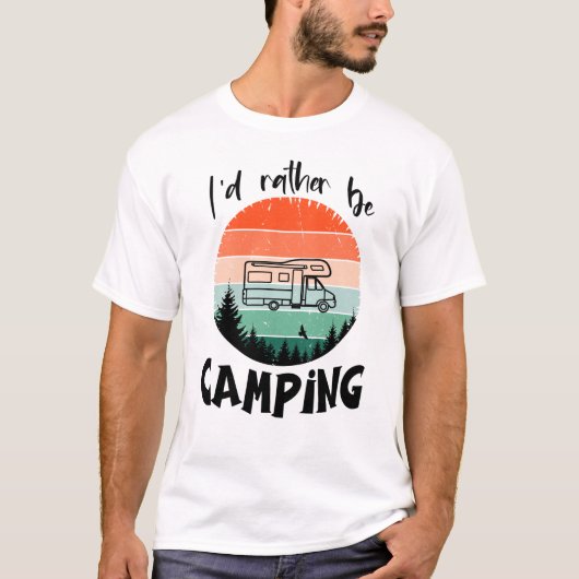 Ich würde lieber campen Wohnmobil Wald Tシャツ (正面)