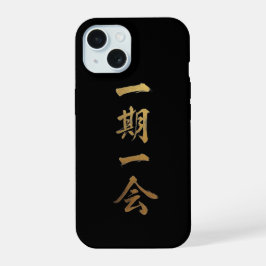 Ichigo Ichie | Black & Gold Zen iPhone Case 15ケース