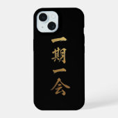Ichigo Ichie | Black & Gold Zen iPhone Case iPhone 15ケース (裏面)