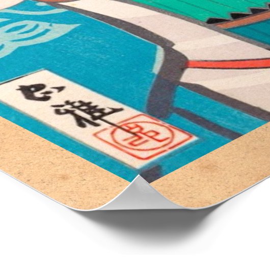 Ichikawa Danjuro kabuki samurai warrior tattoo art ポスター (角)