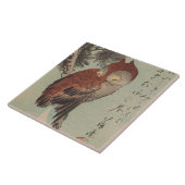 Ichiryusai Hiroshige著マツのフクロウ タイル (側面)