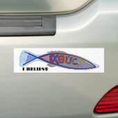 ICHTHUSの魚: 私は信じます バンパーステッカー (車上)