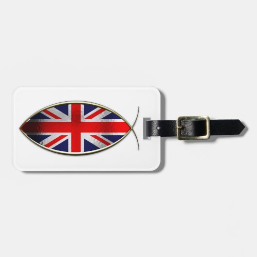 Ichthus -イギリスの旗 ラゲッジタグ (正面横)
