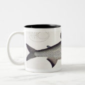 「Ichthyoloからのサケ(Salmo Maraena)のプレートXXVII ツートーンマグカップ (左)