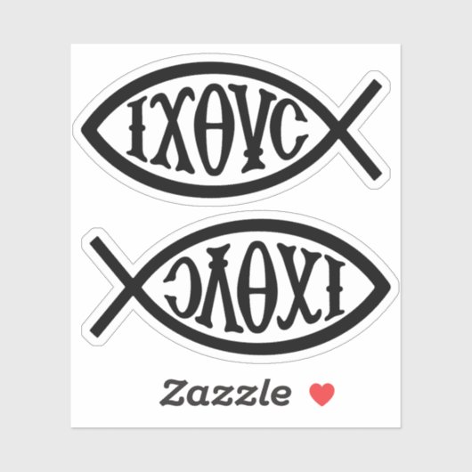 Ichthys Christian Symbol シール (シート)