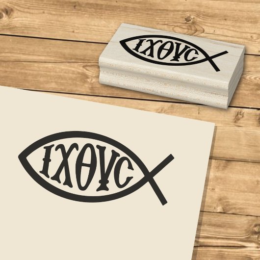 Ichthys Christian Symbol ラバースタンプ