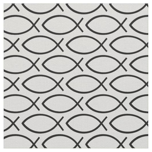 Ichthys Christian Symbol Pattern ファブリック (クローズアップ)
