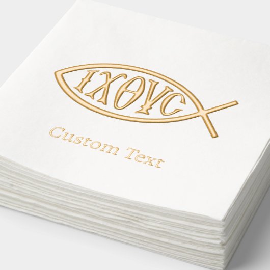 Ichthys Christian Symbol Pattern 箔ナプキン (詳細)