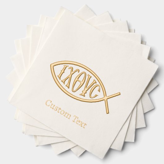 Ichthys Christian Symbol Pattern 箔ナプキン (インサイチュ (積み重ね))