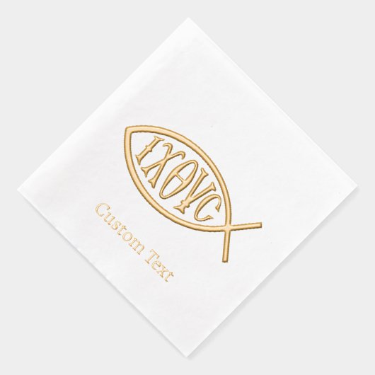 Ichthys Christian Symbol Pattern 箔ナプキン (右)