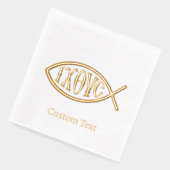 Ichthys Christian Symbol Pattern 箔ナプキン (左)