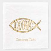 Ichthys Christian Symbol Pattern 箔ナプキン (正面)