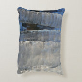 Icicicicles抽象芸術ブルー冬の写真 アクセントクッション (裏面(縦))