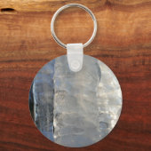 Icicicicles抽象芸術ブルー冬の写真 キーホルダー (正面)