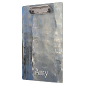 Icicicicles抽象芸術ブルー冬の写真 クリップボード (左)