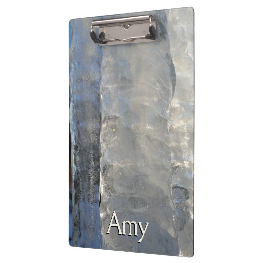 Icicicicles抽象芸術ブルー冬の写真 クリップボード (左)