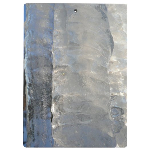 Icicicicles抽象芸術ブルー冬の写真 クリップボード (裏面)