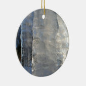 Icicicicles抽象芸術ブルー冬の写真 セラミックオーナメント (右)