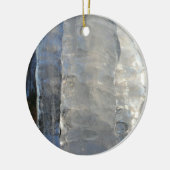 Icicicicles抽象芸術ブルー冬の写真 セラミックオーナメント (左)