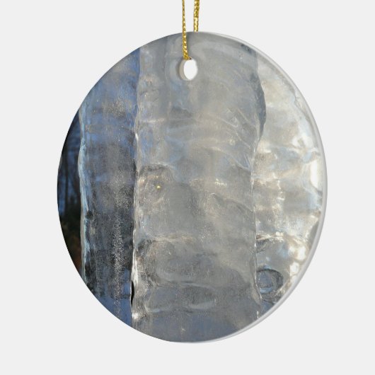 Icicicicles抽象芸術ブルー冬の写真 セラミックオーナメント (左)