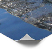 Icicicicles抽象芸術ブルー冬の写真 ポスター (角)