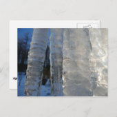 Icicicicles抽象芸術ブルー冬の写真 ポストカード (正面/裏面)