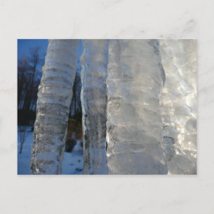 Icicicicles抽象芸術ブルー冬の写真 ポストカード