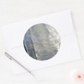 Icicicicles抽象芸術ブルー冬の写真 ラウンドシール (封筒)